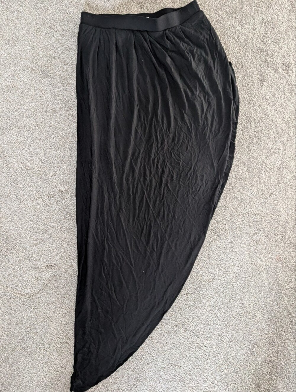 Forever 21 Black Asymmetrical Maxi Skirt SMALL